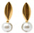 Plain Gold Pearl Modern Earring Front View