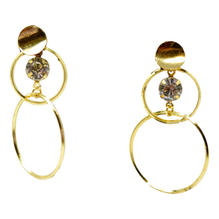 American Diamond Circle Earring Front View