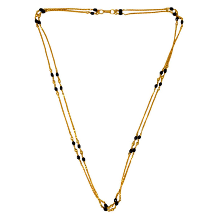 2 Layer Chain Black Beads Mangalsutra Top View