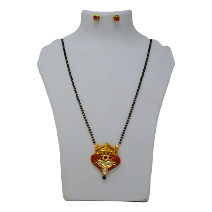 Temple Red Stone Mangalsutra