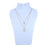 Golden American Diamond & Moti Two Layer Chain Necklace Set Back View