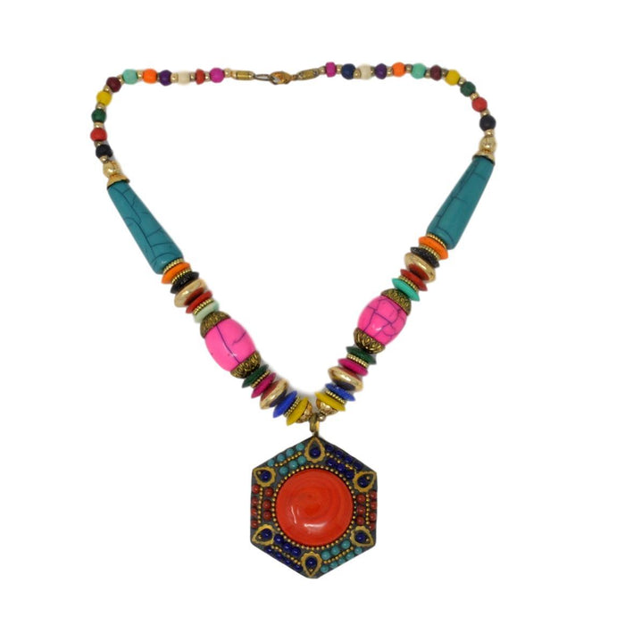 Colorful Beads Necklace Top View