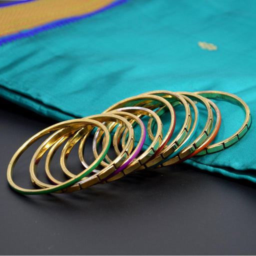 Golden Oxidised Coloured Bangles Set