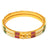 Red Green Stone Moti Bangles Top View