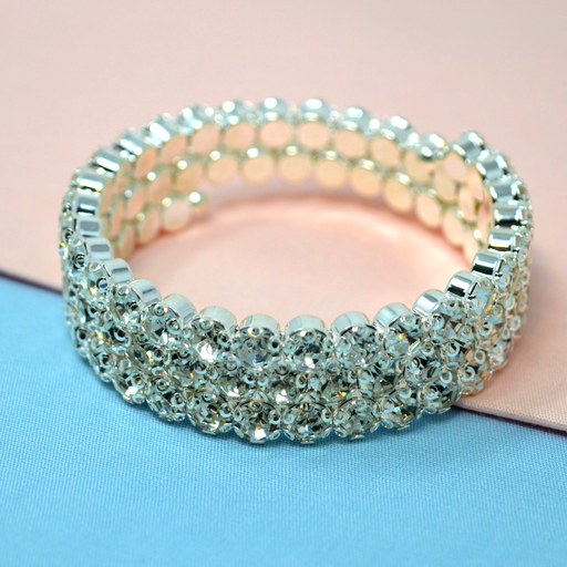 Silver American Diamond Bracelet Color