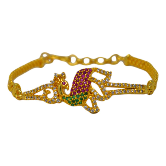 Peacock Colour Stone & American Diamoand  Bracelet
