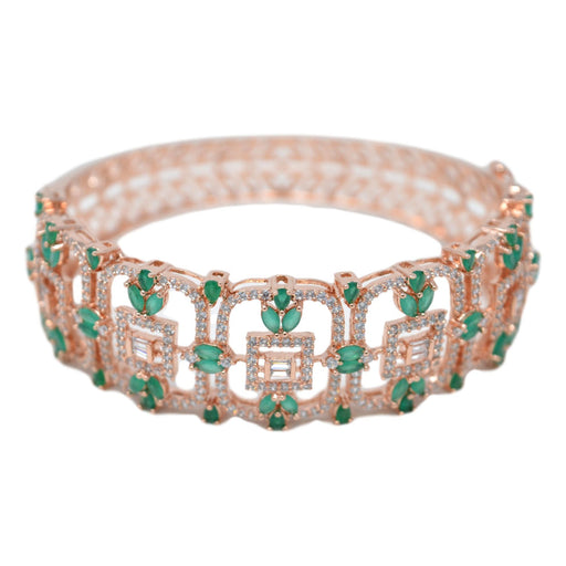 Rose Gold Emerald Bracelet Front View