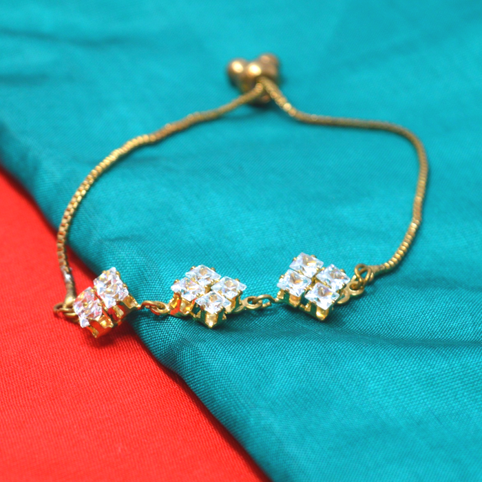 White American Diamond Studded Charms Bracelet