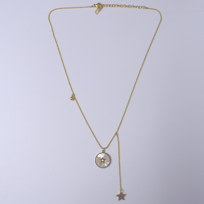 Opal-like Veneer Pendant Necklace