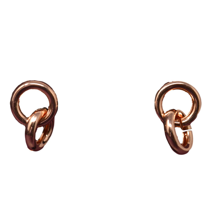 Rose Gold Double Ring Earrings