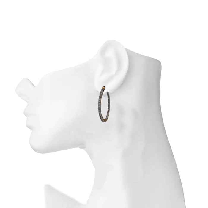 Modern American Diamond Hoops Earrings