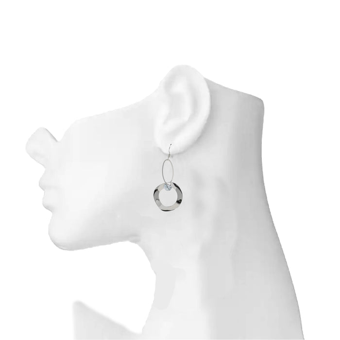 Silver American Diamond Earring On Mannequin