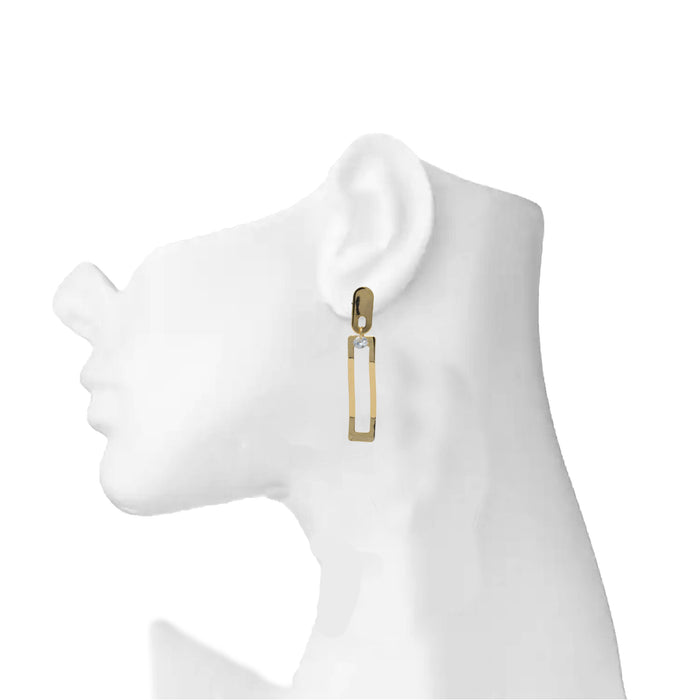 Golden American Diamond Earring On Mannequin