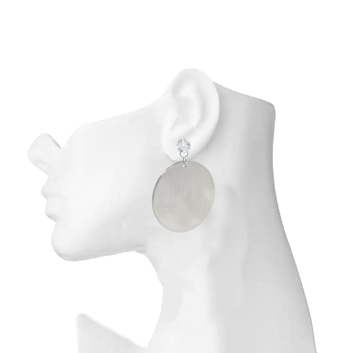 Silver Circle Earring  On Mannequin