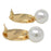 Golden Moti Oval Shape Earring Back View