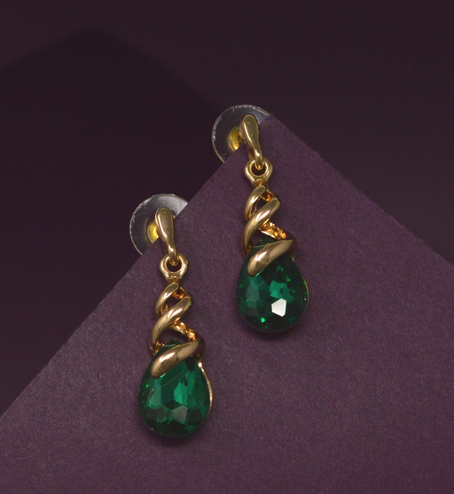 Golden Green Stone Earring