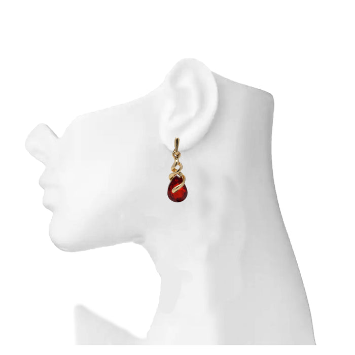 Golden Red Stone Earring On Mannequin