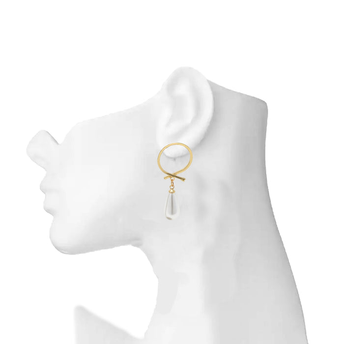 Golden Moti Earring On Mannequin