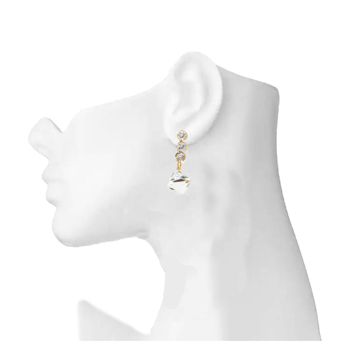 Golden White Earring On Mannequin