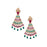 Red, American Diamond & Green Stone Earring Front View