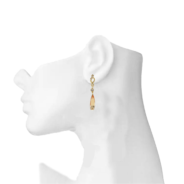 Golden Yellow Stone Earring  On Mannequin