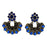 Blue Stone Oxidised Earring Front View