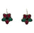 Red & Green Stone Oxidised Earring  Front View