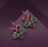 Red & Green Stone Oxidised Earring
