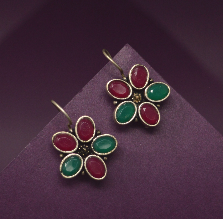 Vintage Chanel earrings red green stone | Vintage Five