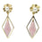 Golden Pink Moti Earring Front View