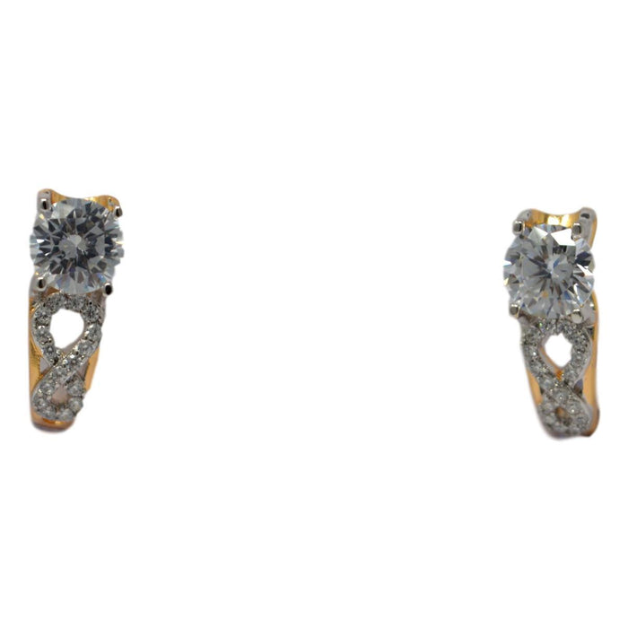 Silver American Diamond Earring Front View