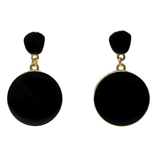 Golden Black Earring  Front View
