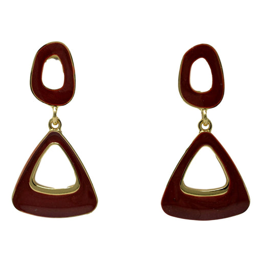 Red Trangle Golden Earring Front View