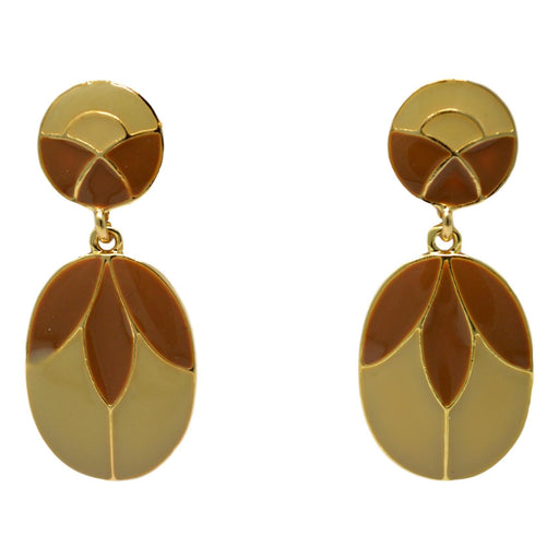 Brown Golden Earring Front View 