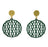 Green Circle Earring Front View 