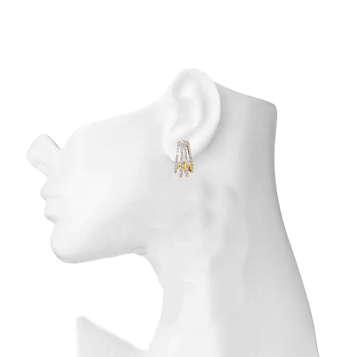 American Diamond Half Round Earring