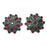 Color Stone Oxidized Earrings Front