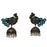 Peacock & Blue Stone Oxidised Earring