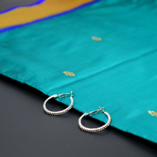 White American Stone Small Ring Earring