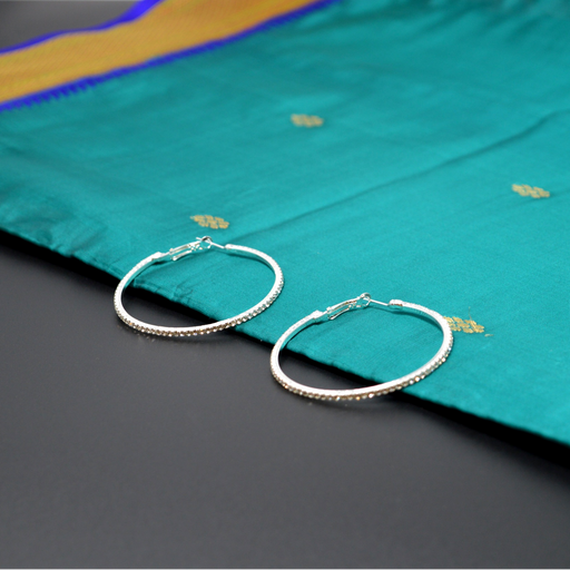 White American Stone Big Hoop Earring