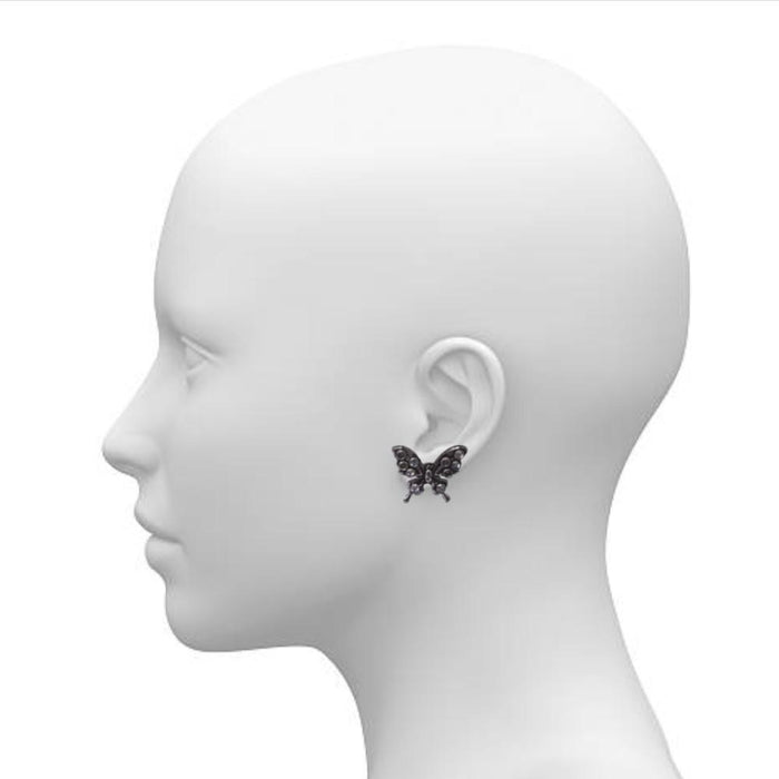 Oxidised Butterfly Earrings On Mannequin