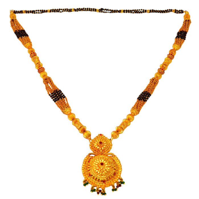 Red Stone Blossom Mangalsutra Top View