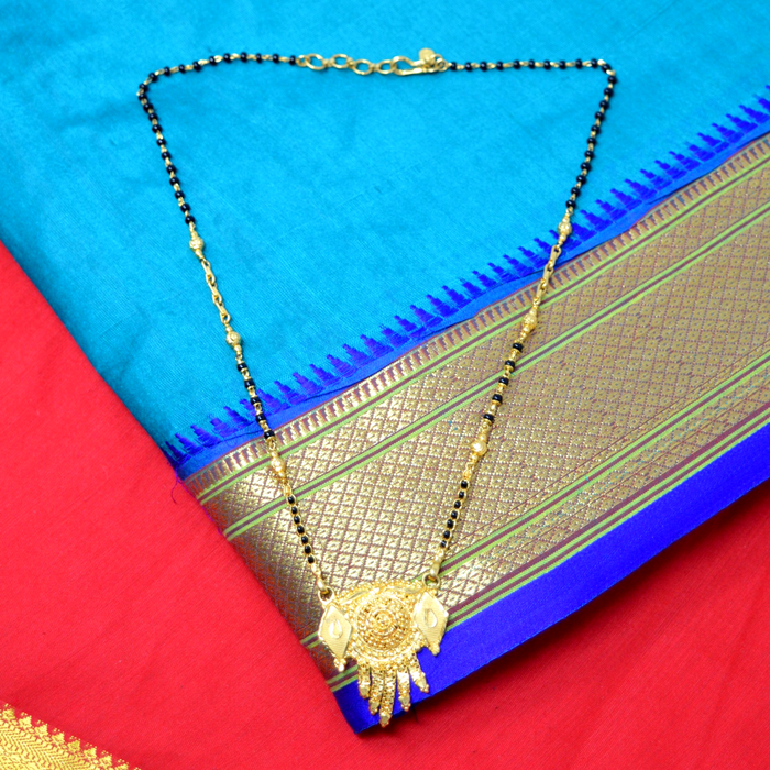 Plain Gold & Black Beads Mangalsutra Color