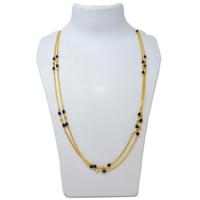 Black Beads Fancy Chain Mangalsutra — Saaj