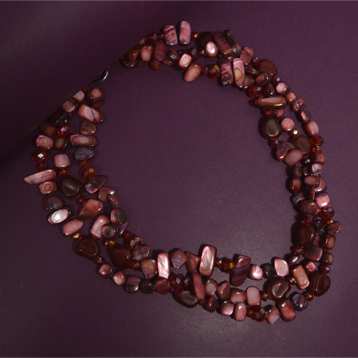 Brown Beads Three Layer Necklace