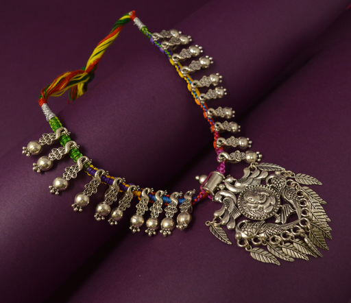 Colour Dhaga Oxidised Necklace