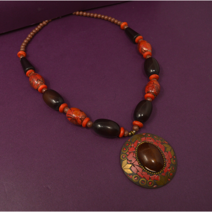 Colour Beads Oxidised Necklace