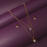 Golden American Diamond & Moti Two Layer Chain Necklace Set