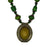 Oxidized & Green Beads Necklace