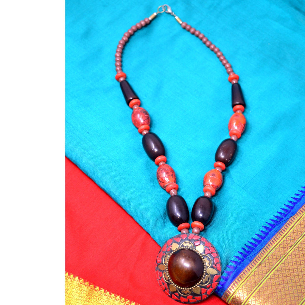 Tribal black and red necklace NND 3558 - Art Jewelry Women Accessories |  World Art Community